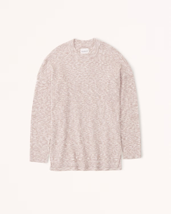 LuxeLoft Space Dye Oversized Crew Sweater | Abercrombie & Fitch (US)