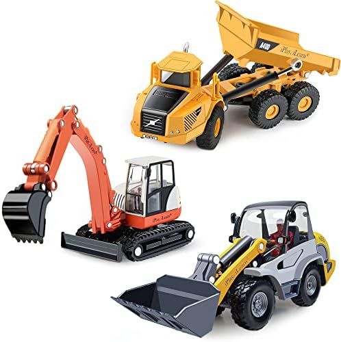 iPlay, iLearn Heavy Duty Construction Site Play Set, Metal Dump Truck, Excavator Digger, Tractor ... | Amazon (US)