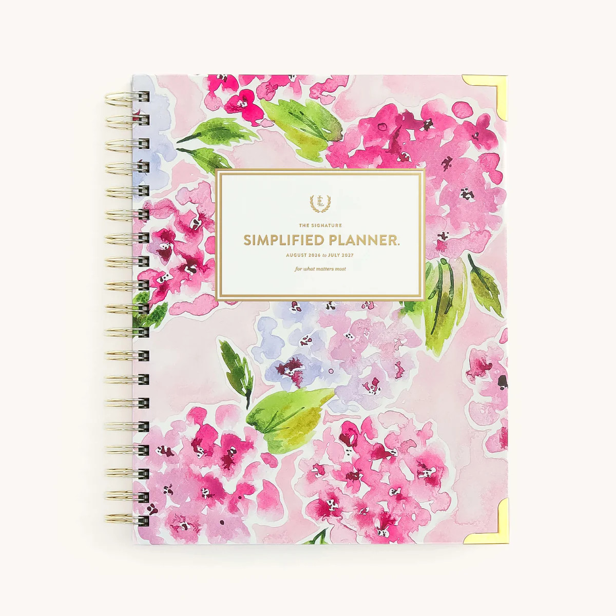 2026-2027 Weekly Planner | Spiral Simplified Planner Blush Hydrangea | Simplified by Emily Ley