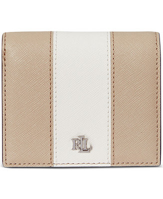 Lauren Ralph LaurenCrosshatch Leather Compact Wallet | Macy's