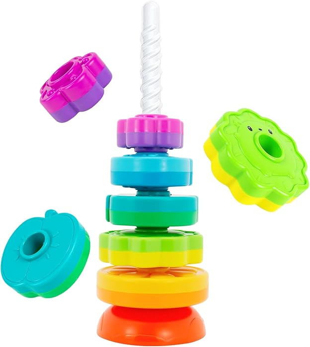 Spinning Stacking Toys for Babies 12+ Month Ring Stacker Stacking for Toddlers 1-3 Montessori Toy... | Amazon (US)