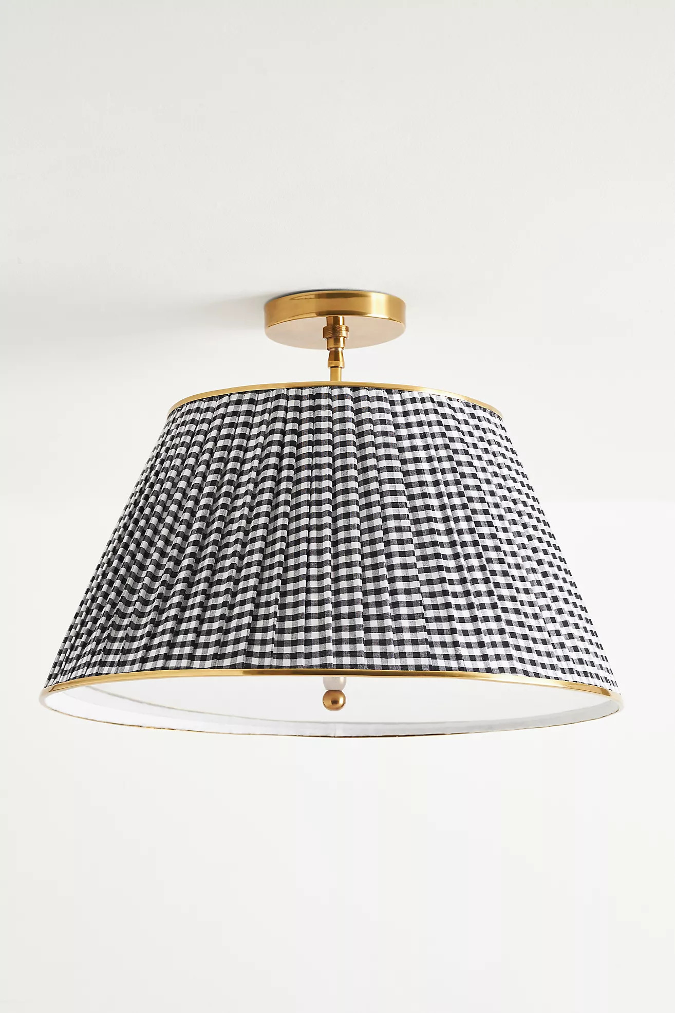 Lee Ruched Printed Brass Flush Mount Pendant - 24 inch | Anthropologie (US)