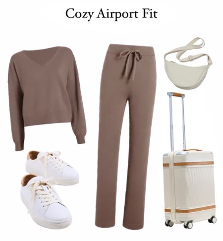 My cozy airport fit from my recent Reel/TikTok! The set runs a teensy bit big so you might consider sizing down, but it looks good oversized too which is how it looks on me when I bought my normal size!

#LTKGiftGuide #LTKSeasonal #LTKCyberWeek