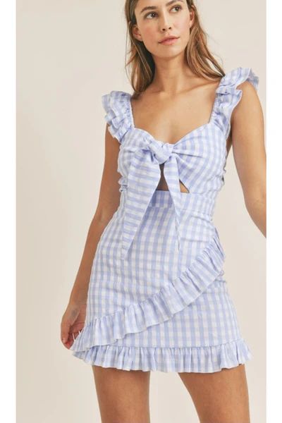 Harmonee Gingham Mini Dress $58 S-L | Indigo Closet 
