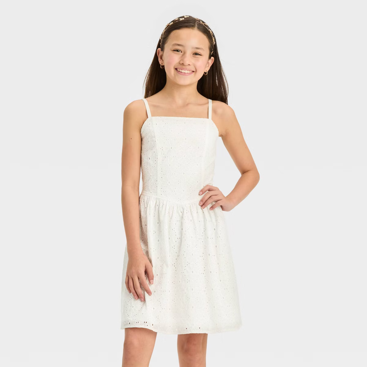 Girls' Cami Strap Back Cut Out Woven Dress - art class™ | Target
