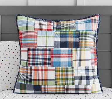 Madras Quilted Euro Sham, Multi | Pottery Barn Kids