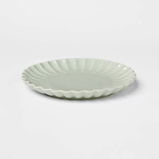 7" Stoneware Small Scallop Plate Green - Threshold™ | Target