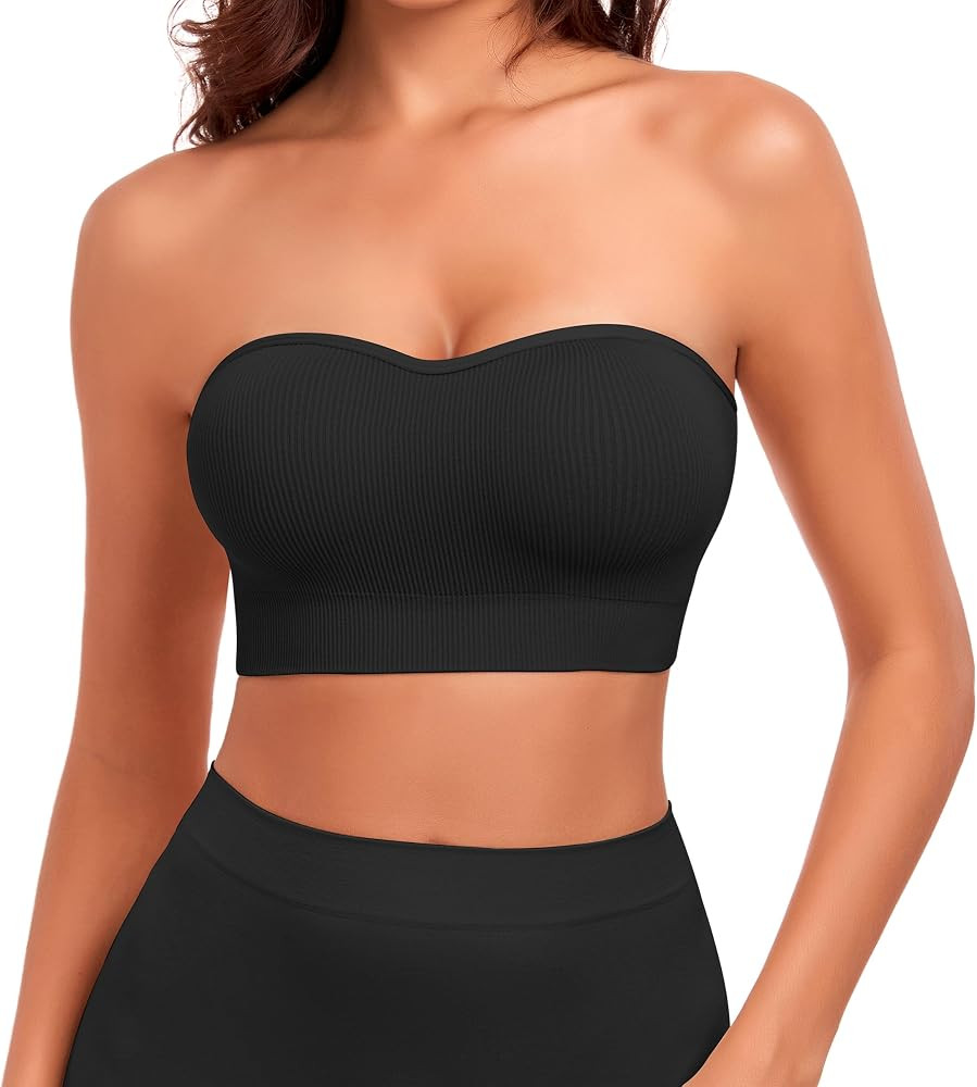 SIMIYA Wireless Strapless Bras for Women Push Up Bandeau Bra Non Slip Seamless Padded Bralette Cl... | Amazon (US)
