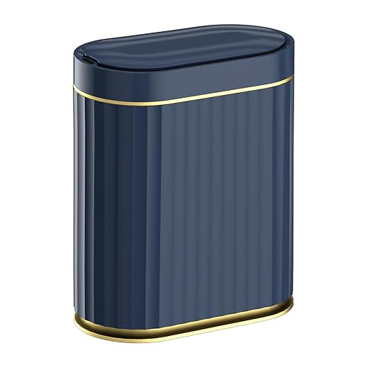 ELPHECO 2 Gallon Sensor Trash Can, Automatic Lid, Midnight Blue Gold | IPX5 Waterproof Bathroom T... | Amazon (US)
