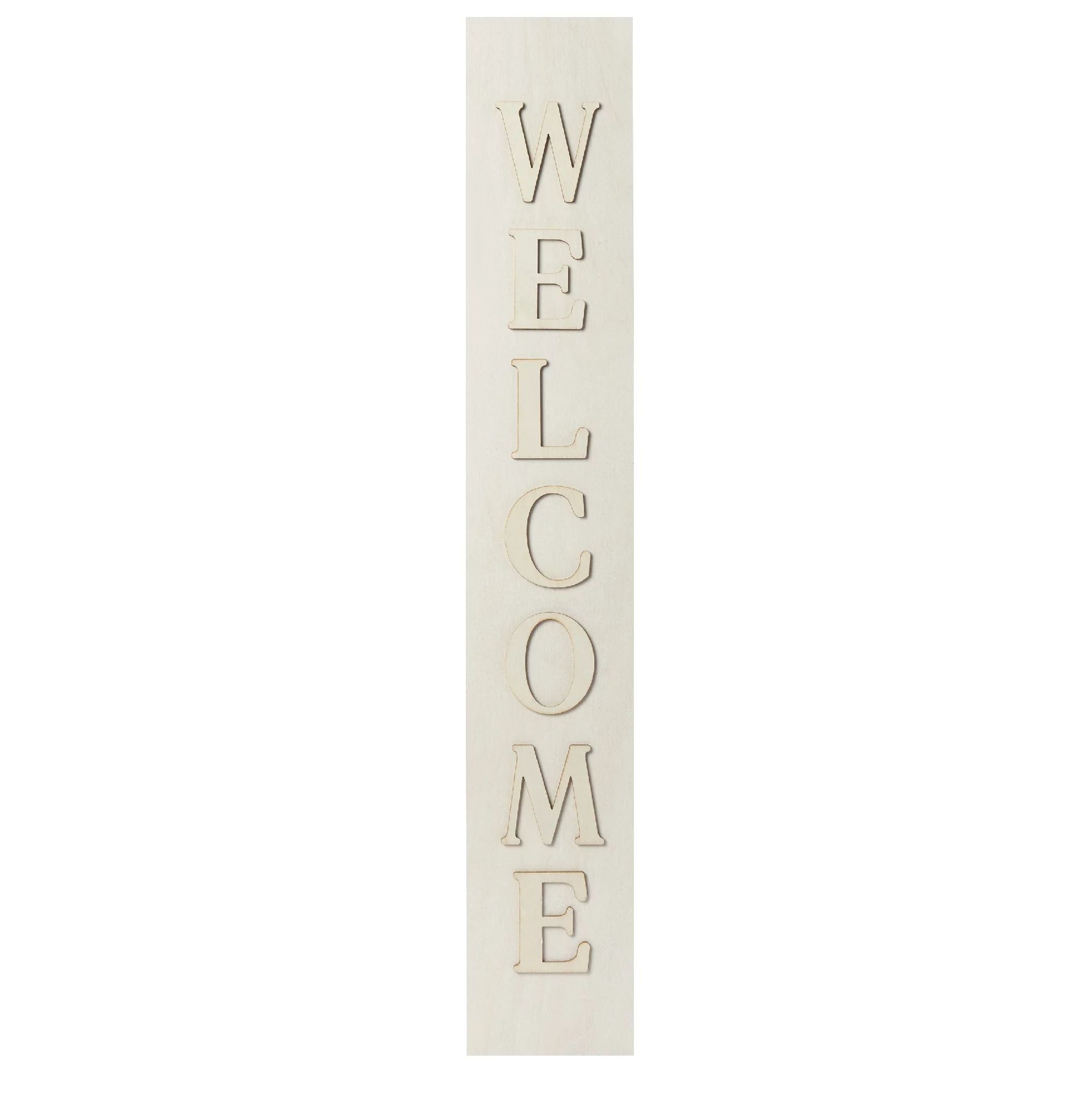 Plaid Unpainted Wood Surfaces Porch Sign with Layered Letters, Welcome | Walmart (US)