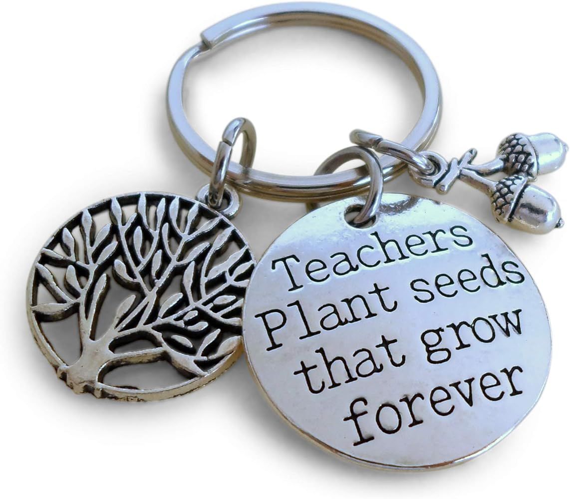 Teachers Plant Seeds That Grow Forever Disc with Tree Charm, and Thank You Tag, Teacher Appreciat... | Amazon (US)
