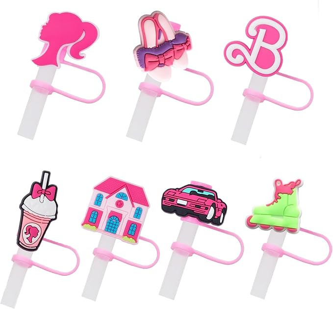 Straw Cover Cap for Stanley Cup, 7PCS 10mm Pink Straw Cup Cover Compatible with Stanley 30&40 Oz ... | Amazon (US)