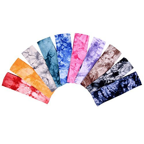 Tie Dye Headbands Cotton Stretch Headbands Elastic Yoga Hairband for Teens Girls Women Adults, As... | Amazon (US)
