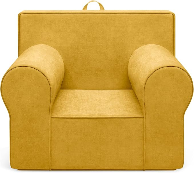 Delta Children XL Cozee Foam Chair - Perfect Size for Kids Ages 18 Months - 12 Years+, Yellow | Amazon (US)