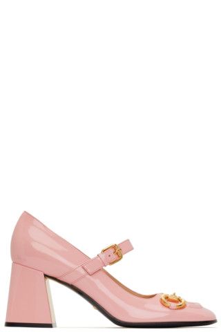 Pink Horsebit Mary-Jane Heels | SSENSE