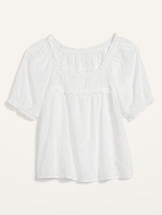 Ruffled Square-Neck Embroidered Blouse for Women | Old Navy (CA)