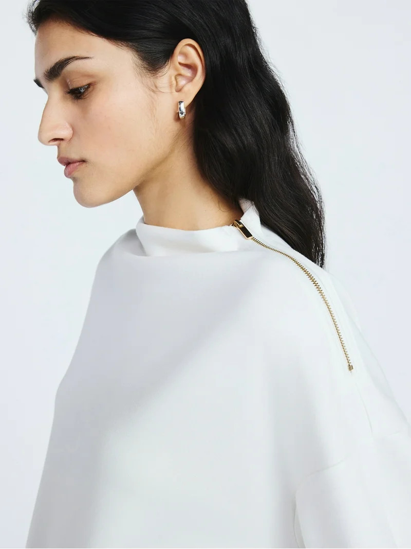 Scoop Women's New Scubaknit Zip Neck Top, Sizes XS-XXL | Walmart (US)