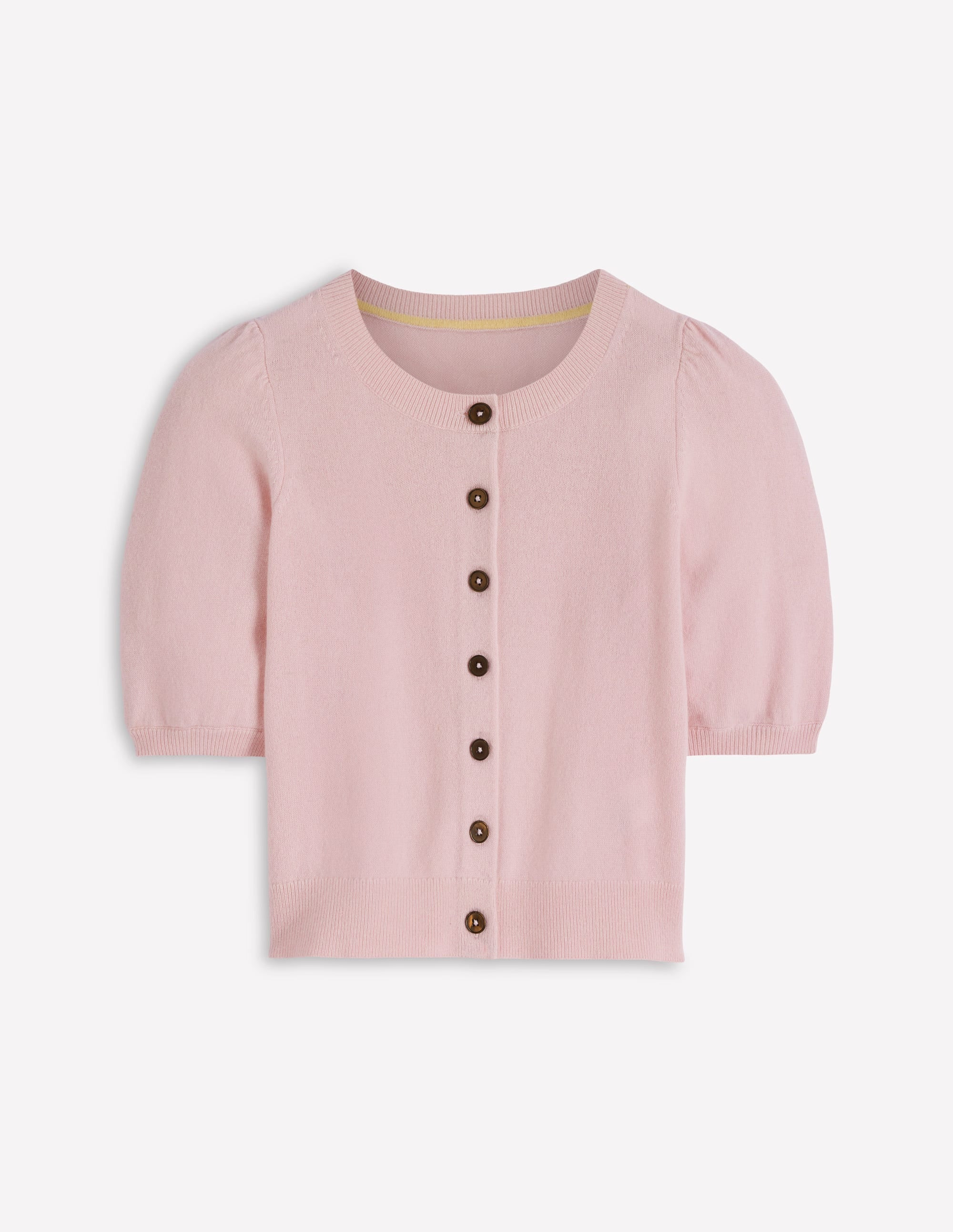 Cropped Cashmere Cardigan-Sandstone Yellow | Boden UK