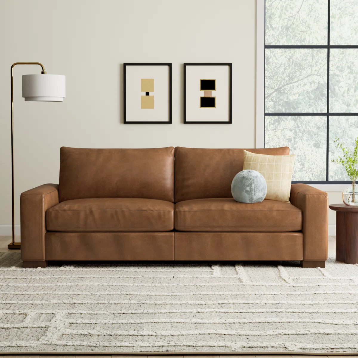 Jonie 91" Genuine Leather Sleeper Sofa | Wayfair North America