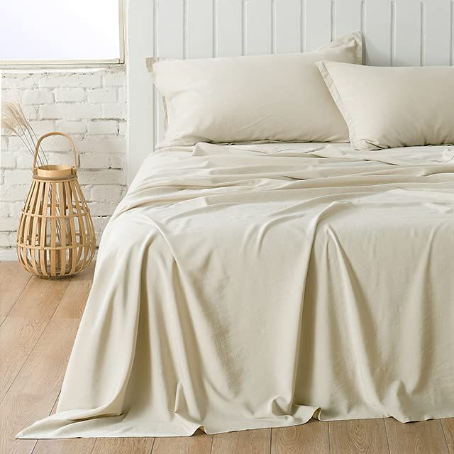 Bedsure Linen Sheets Set King Size - 100% Linen Bed Sheets Deep Pocket Sheets, Breathable Bedding Se | Amazon (US)