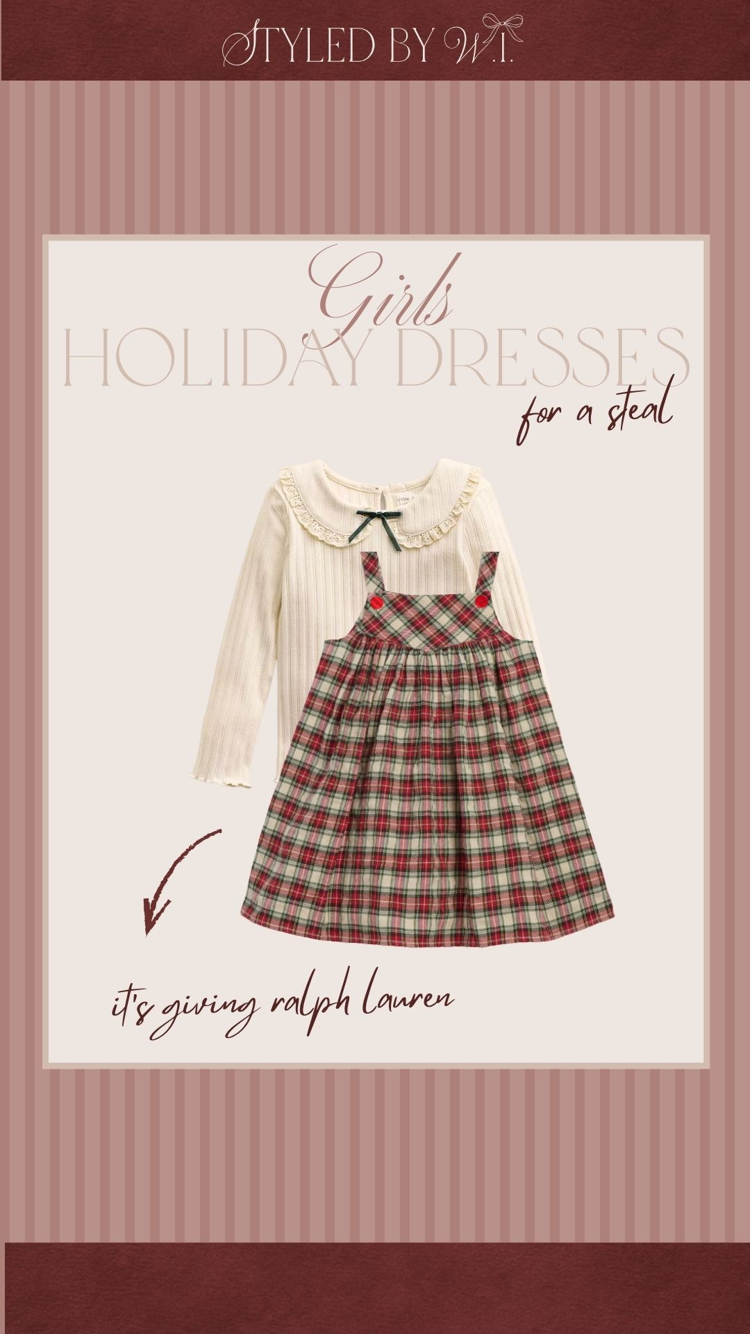 Darling Christmas outfit. I swapped out the red shirt it came with for this Peter Pan collar for our own holiday photos. 

#LTKHoliday #LTKKids