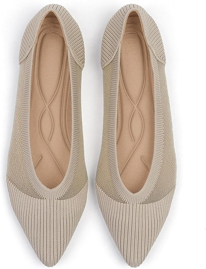 Women's Flats Shoes Pointed Toe Knit Ballet Comfortable Dressy Mesh Flat | Amazon (US)