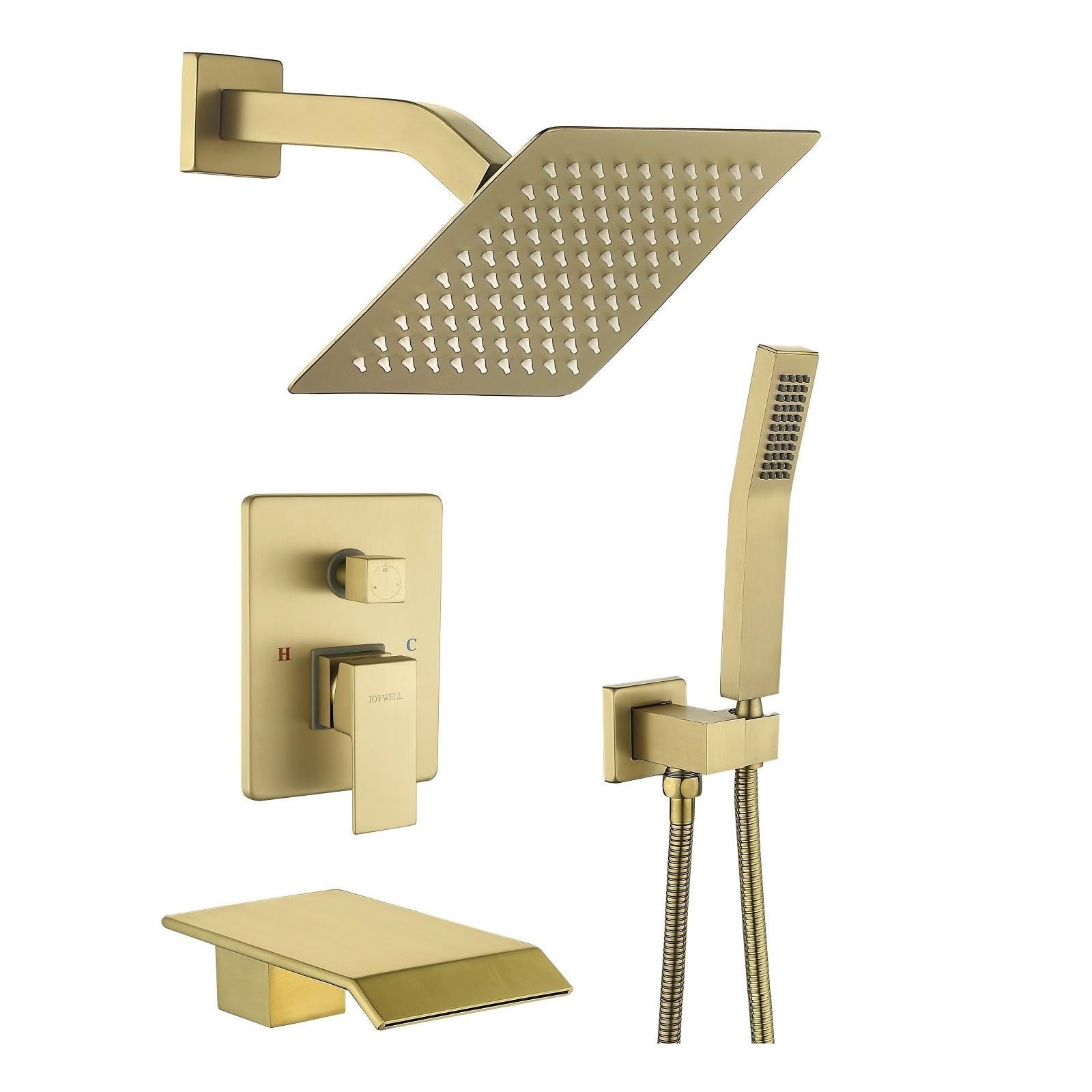 JOYWELL Shower System with Tub Spout,Shower Head and Handheld Bathtub Shower Faucet Set (Brushed ... | Amazon (CA)