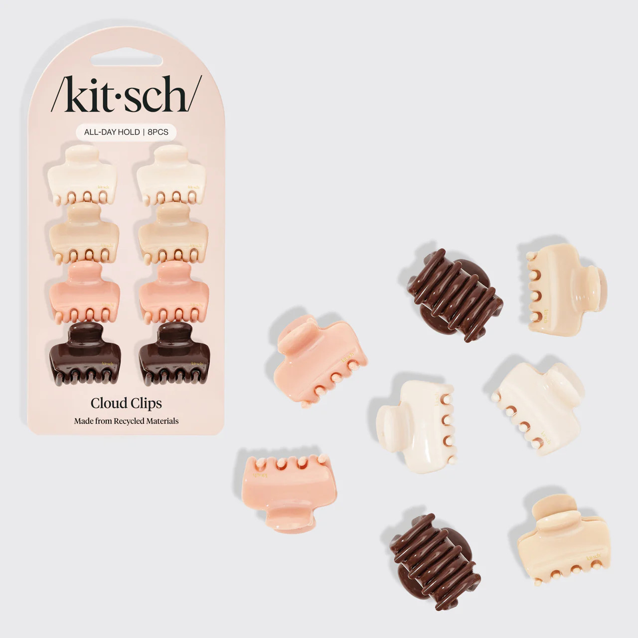 Rosewood Cloud Claw Clips 8pc Set - Mini | Kitsch