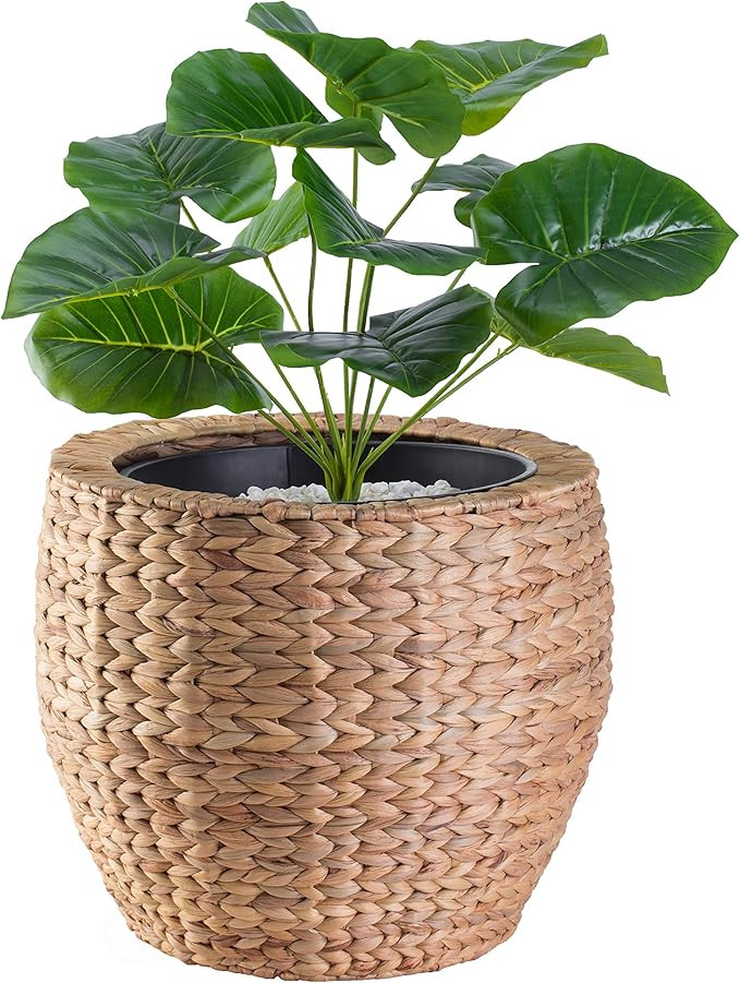 Water Hyacinth Round Floor Planter with Metal Pot (Large) | Amazon (US)