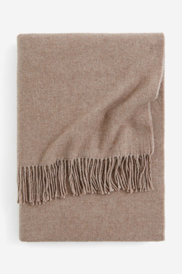 Wool-blend blanket - Brown - Home All | H&M GB | H&M (UK, MY, IN, SG, PH, TW, HK)