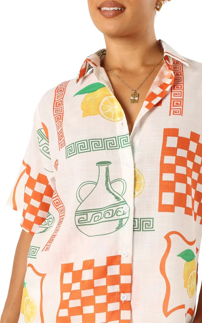 Piccolo Print Button-Up Shirt & Shorts | Nordstrom