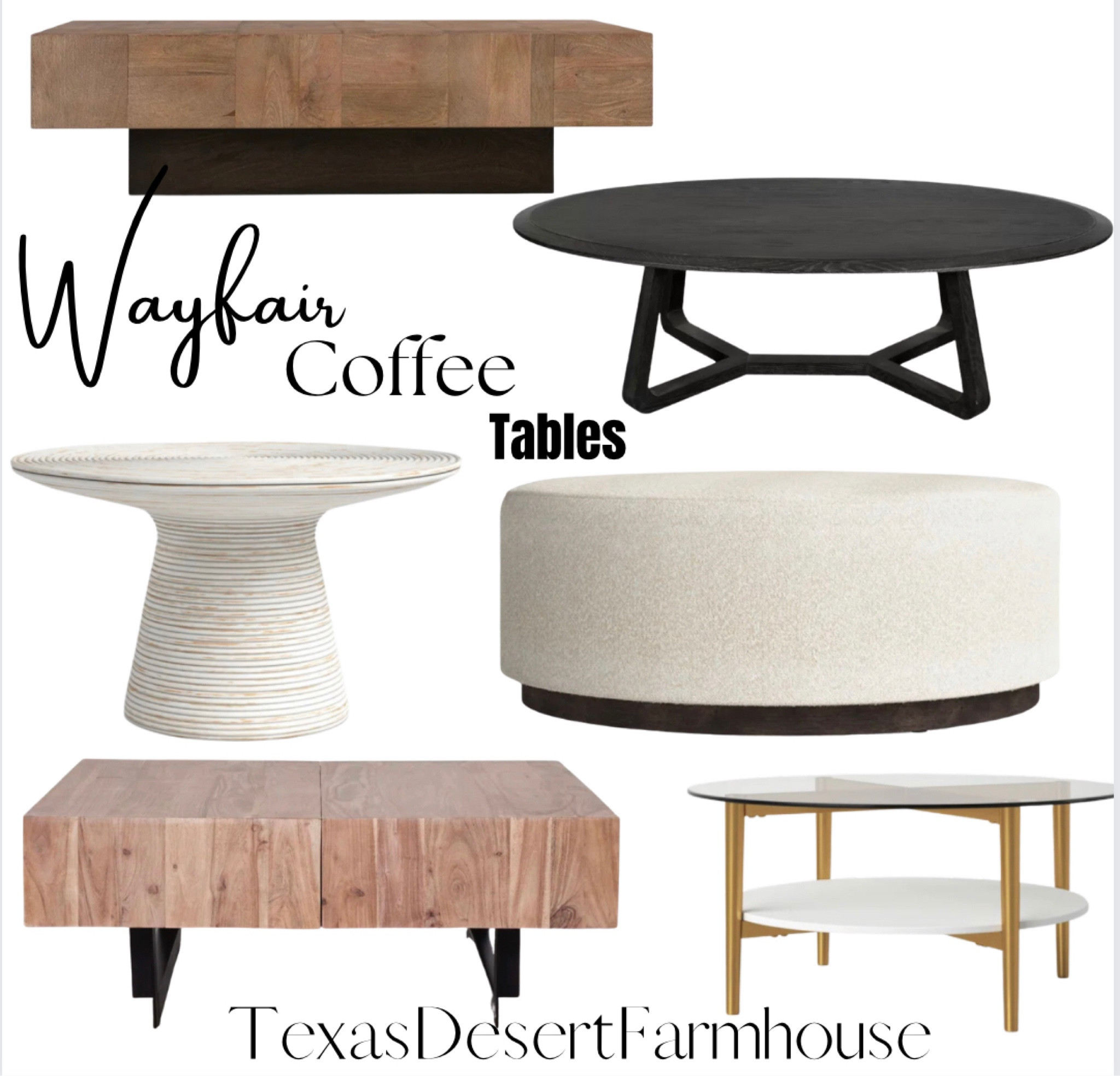 Wayfair Coffee Tables

#wayday #waysale #waydaysale #coffeetable #coffeetables #moderncoffeetable #roundcoffeetable #roundtable #woodcoffeetable #upholsteredcoffeetable #blackcoffeetable

#LTKhome #LTKsalealert #LTKstyletip