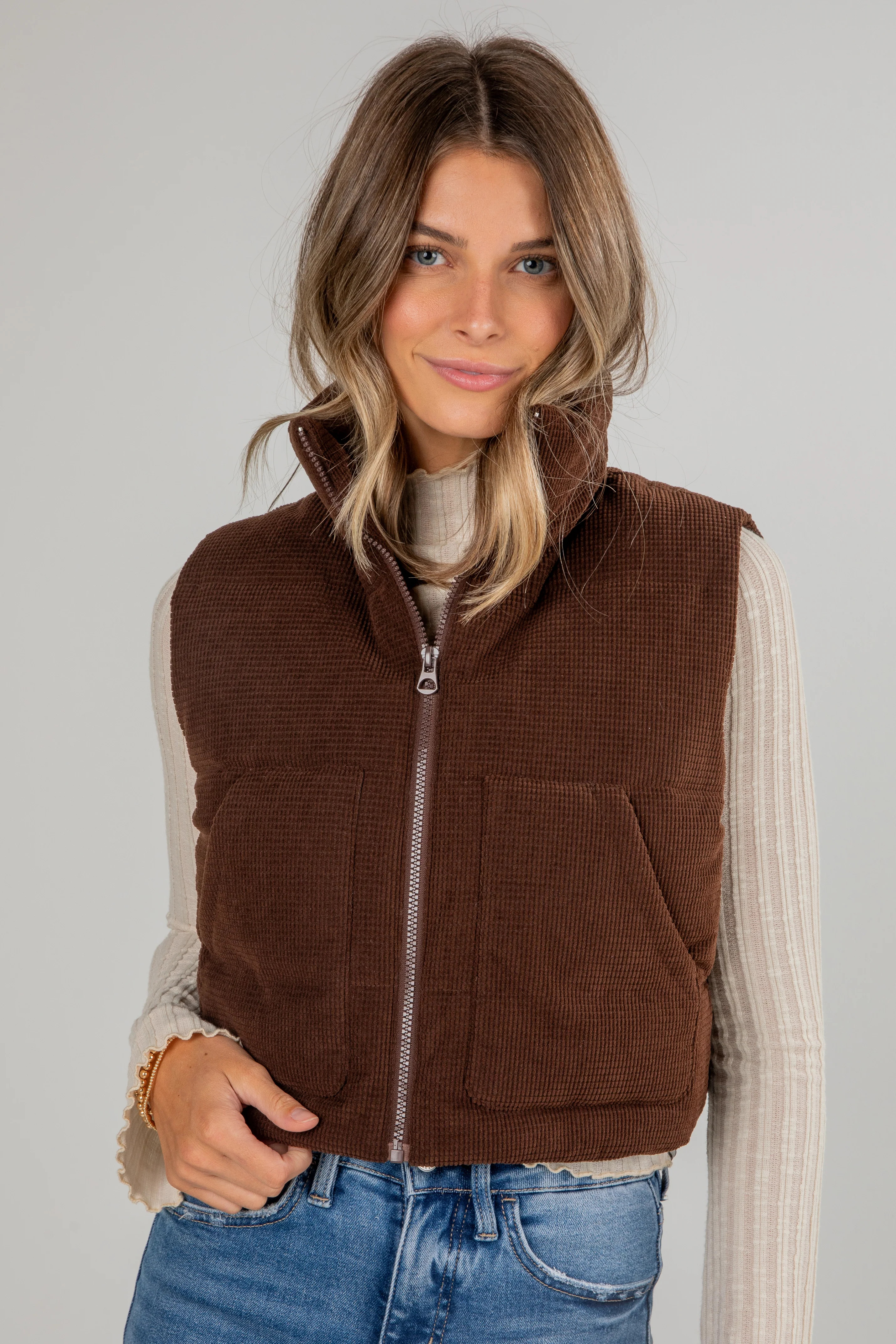 Cute Corduroy Puffer Vest | Women's Outerwear | ShopDressUp | Dress Up