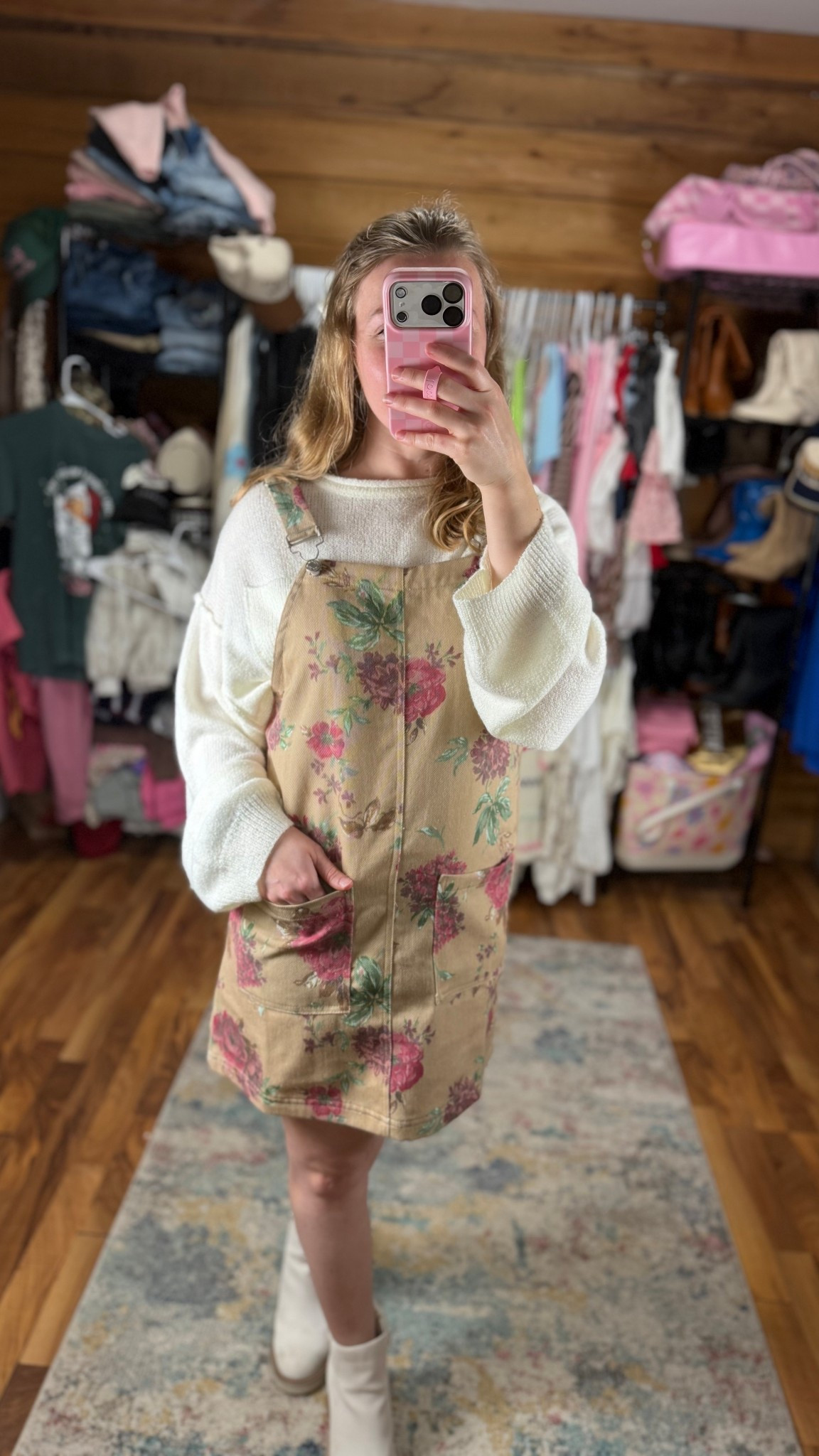 Need a dress perfect for the pumpkin patch, fall family photos, or Thanksgiving? This floral jumper dress is PERFECT! I’m wearing the size XS, I’m 5’2” & it’s true to size! 

#LTKHalloween #LTKStyleTip #LTKSaleAlert