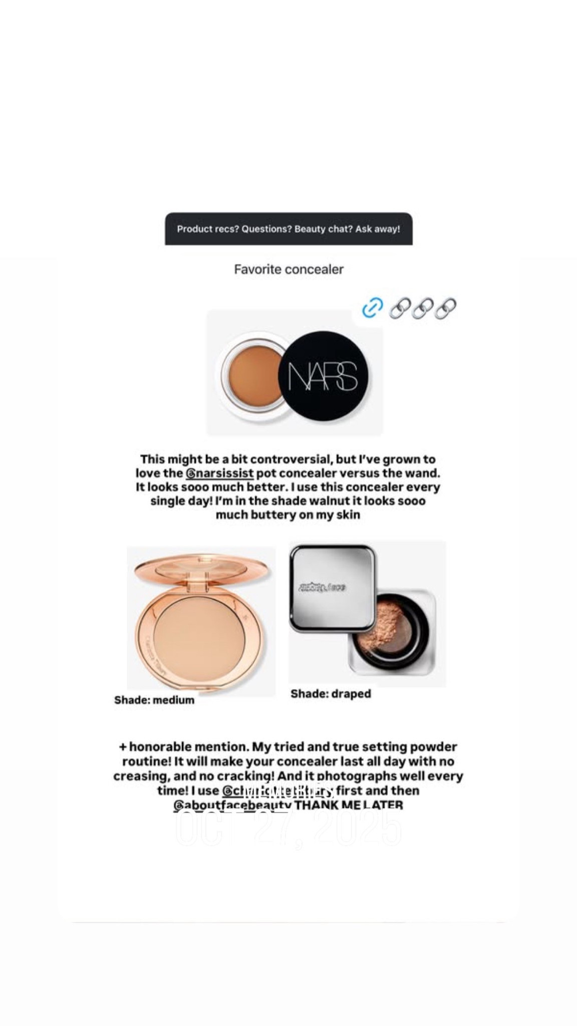 My favorite concealer and baking combo. Shades are included in the image 

#LTKBeauty