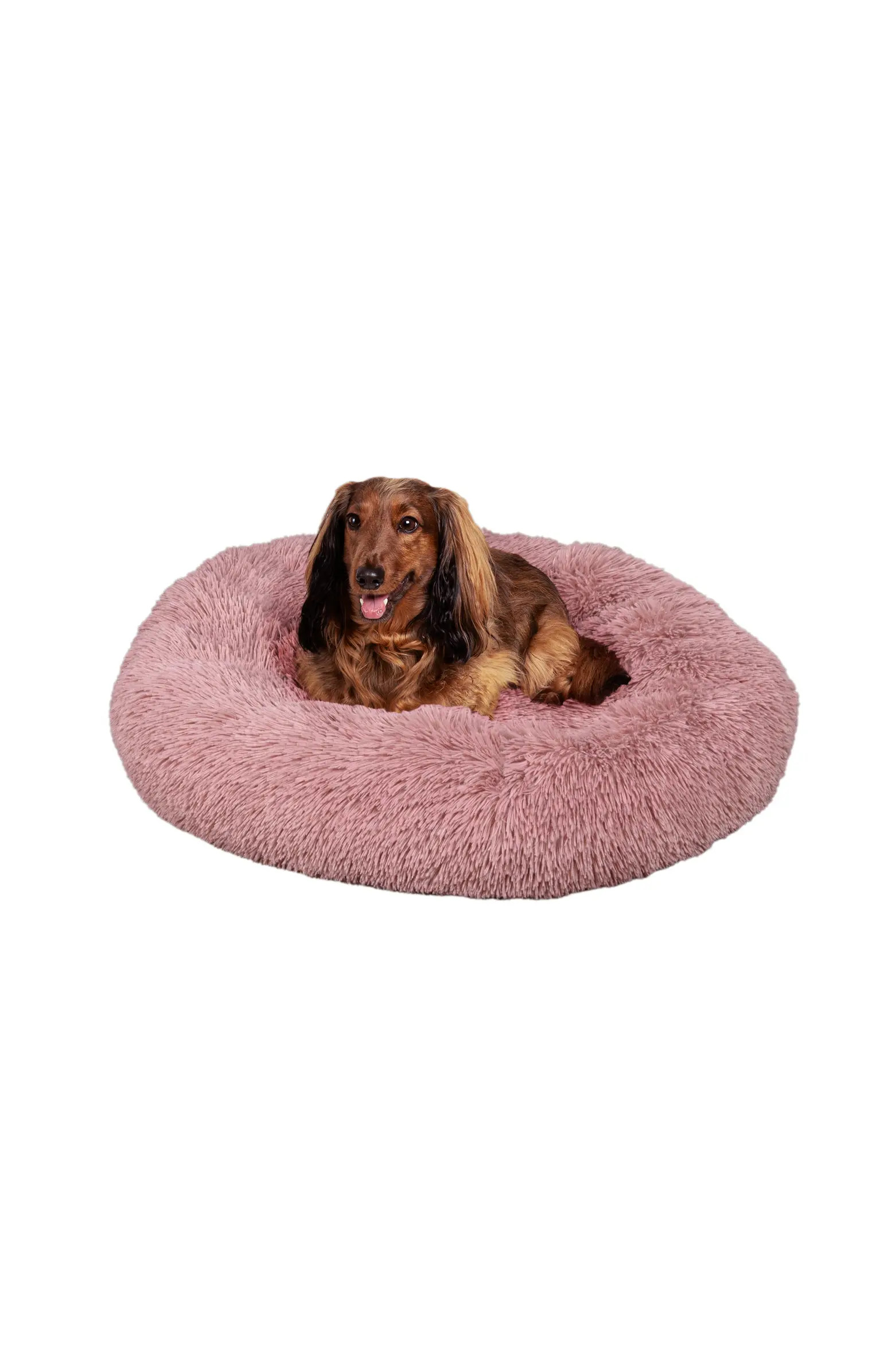 The Licker Store Maisie Bohemian Glam Faux Fur Round Fluffy Calming Donut Pet Bed with Washable C... | Nordstrom