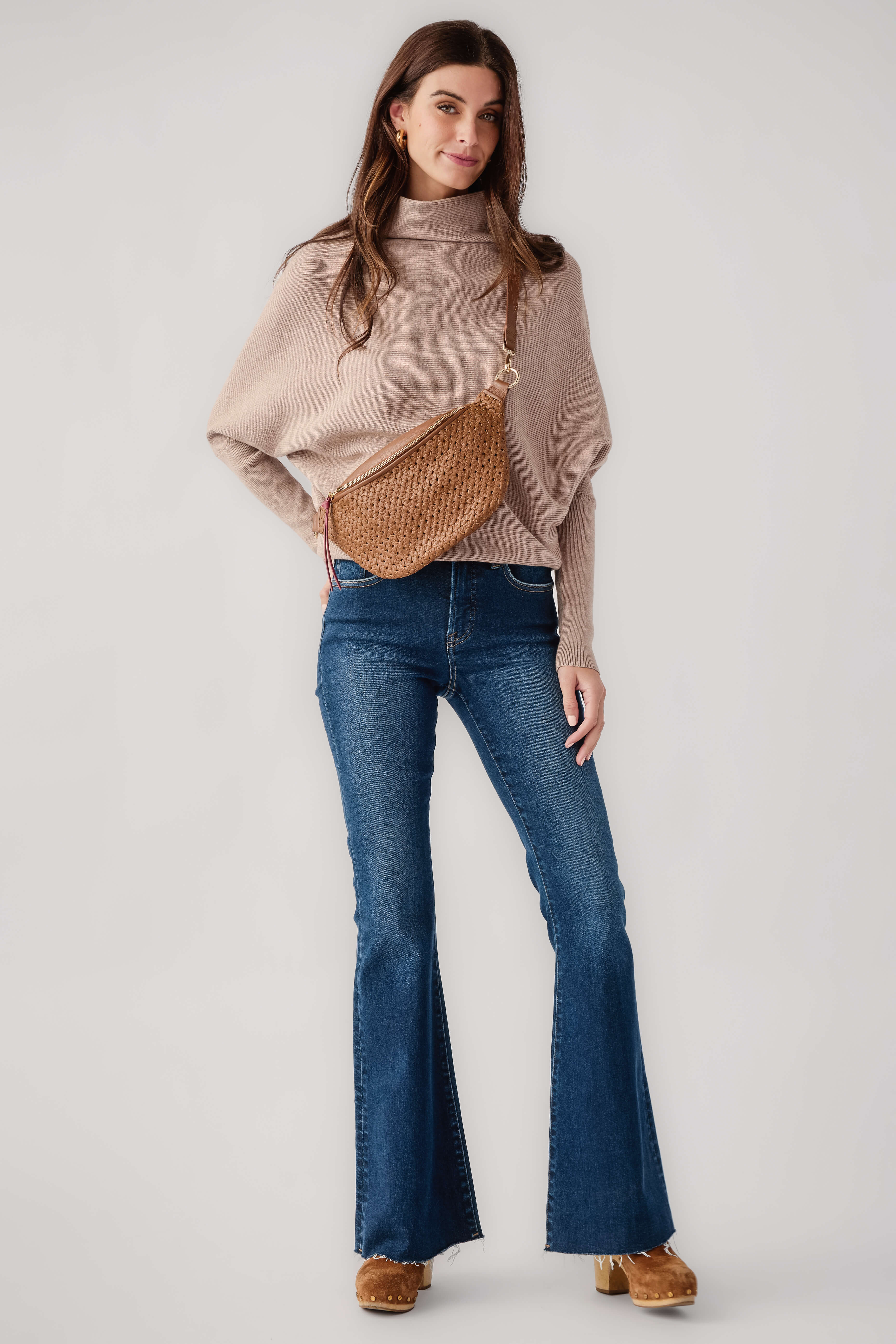 Risen High Rise Clean Pajama Flare Jeans | Social Threads
