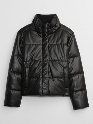 Faux-Leather Puffer Jacket | Gap Factory