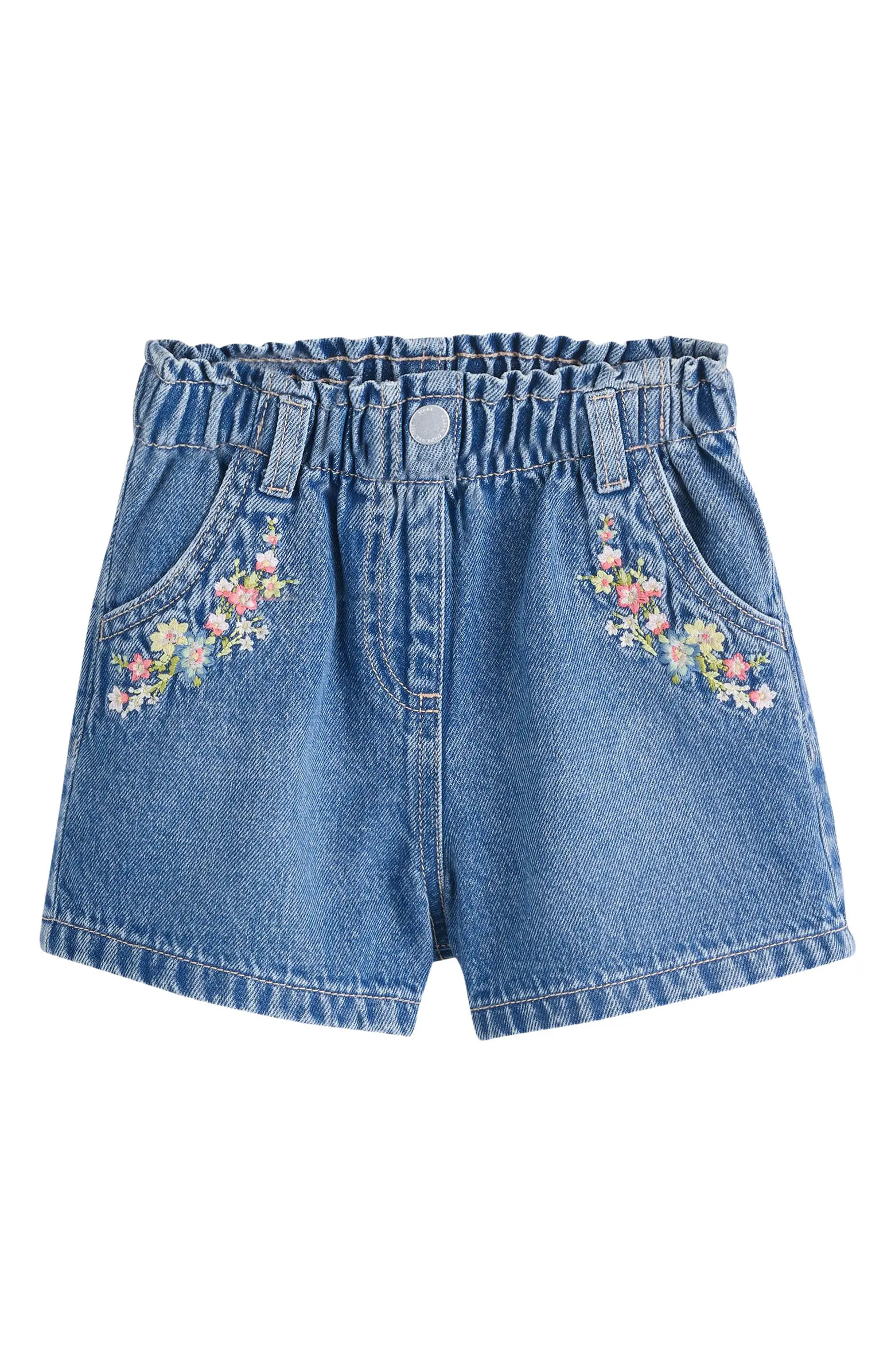 Kids' Embroidered Floral Denim Shorts | Nordstrom
