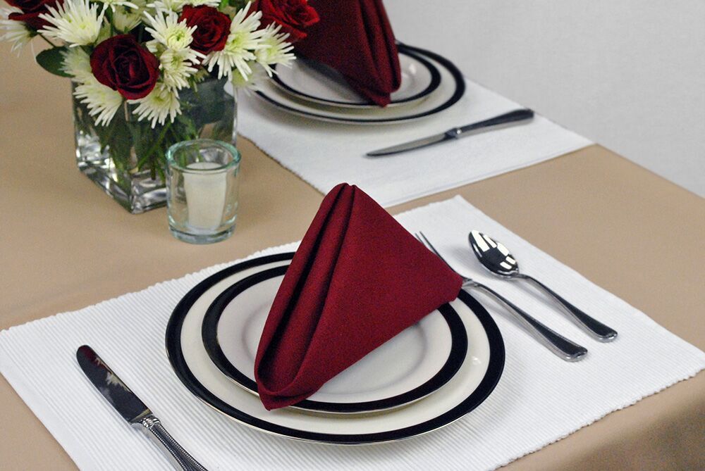 Set of 6 Bright White Cloth Placemats 19" | Walmart (US)