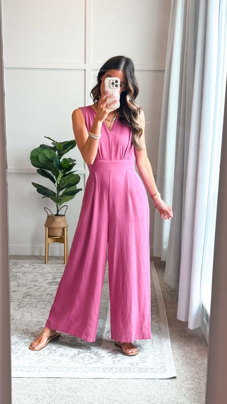 This Amazon jumpsuit looks and feels high end. It’s the perfect alternative to a summer dress.

Style countless ways for so many summer occasions. Can be dressed up or down. 

Wearing a size small. Fits true to size. 

Travel outfit | summer outfits | vacation outfit | Memorial Day outfit 

#LTKStyleTip #LTKWorkwear #LTKParties