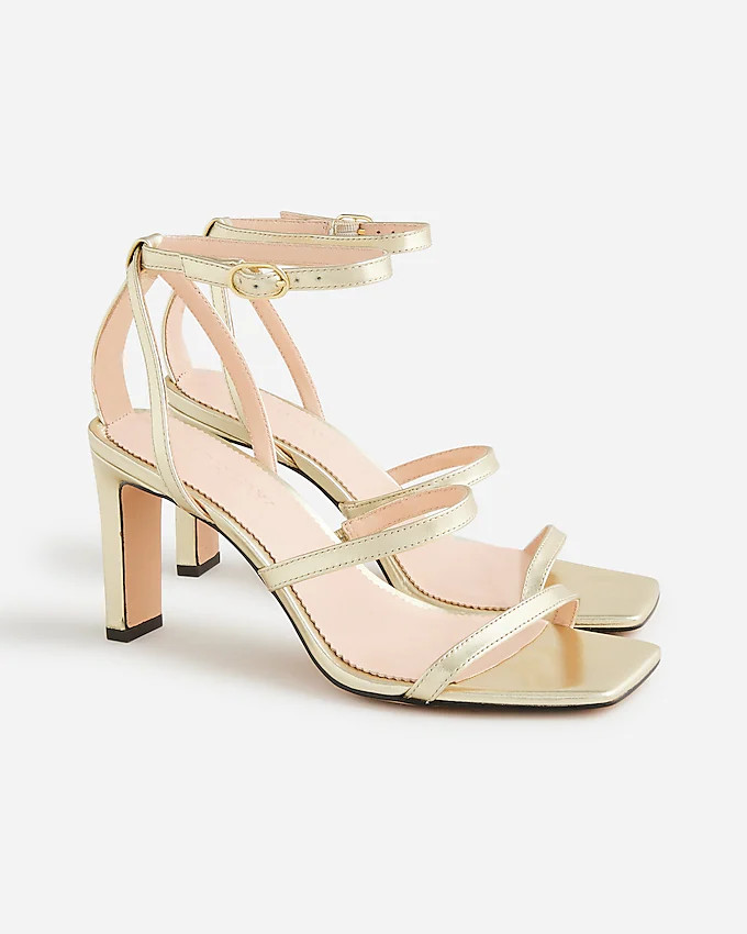 Ava strappy heels in metallic leather | J. Crew US