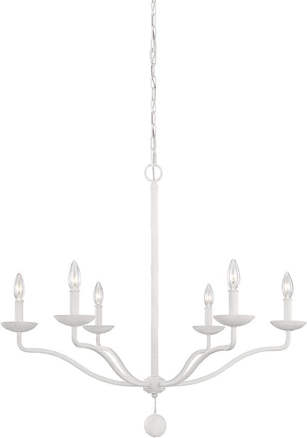 Feiss F3130/6PSW Annie Candle Chandelier Lighting, 6-Light 360 Watts (33"W x 30"H), White | Amazon (US)