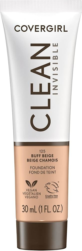 CoverGirl Clean Invisible, Buff Beige, Foundation, Blendable Formula, Buildable Coverage, Lightwe... | Amazon (US)