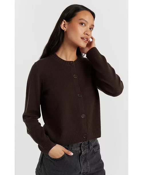 Chinti & Parker Women's Wool Cashmere Blend Crew Neck Cropped Cardigan - Macy's | Macy's