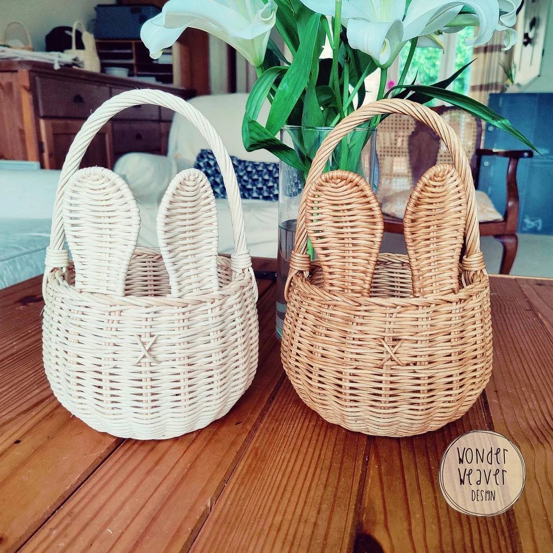 Rattan Bunny Basket for Easter - Limited Edition | Rabbit Basket | Egg Hunt | WonderWeaver Design... | Etsy (US)