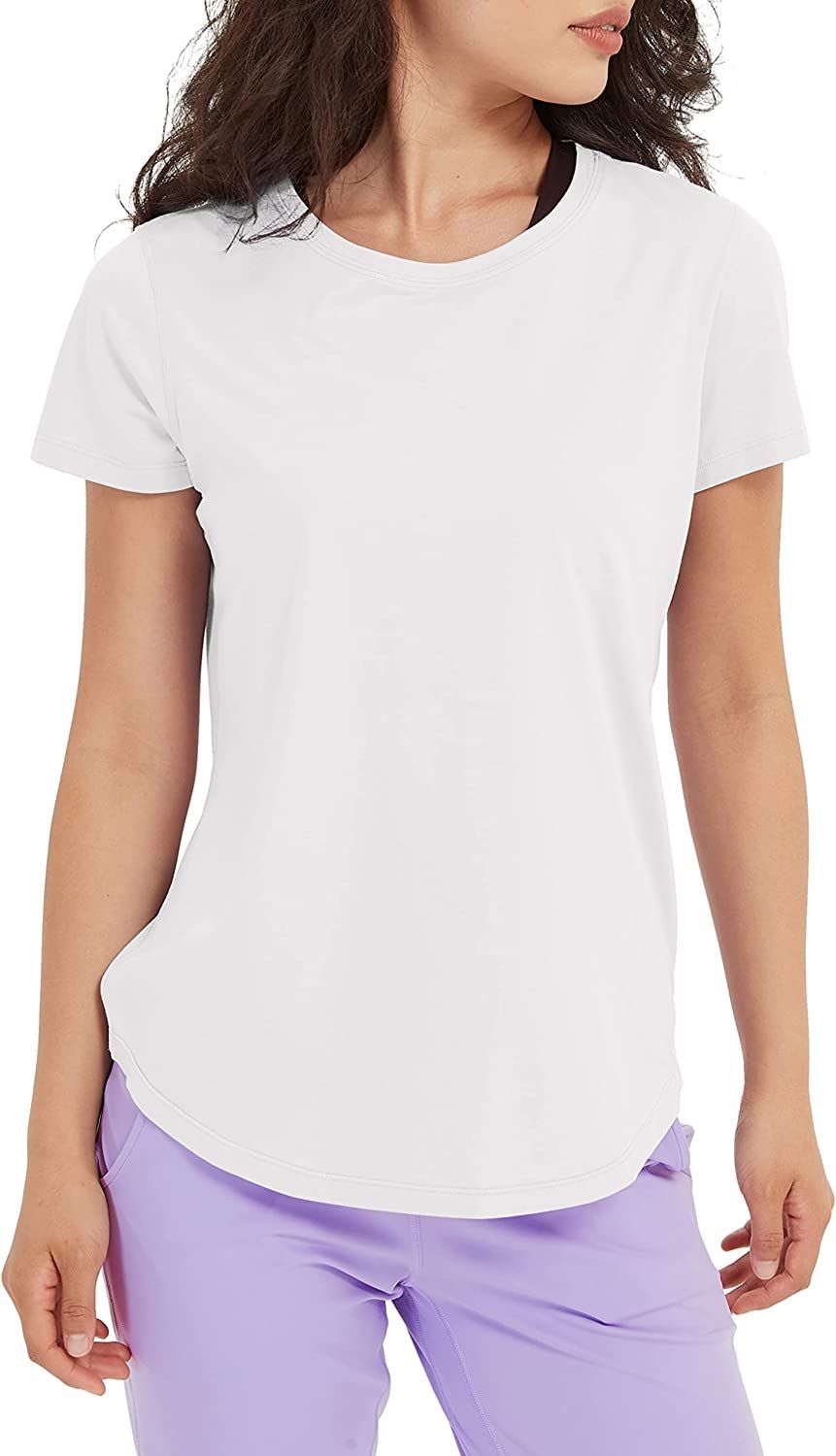 Lulucheri Women's Workout T-Shirt Short Sleeve Lightweight Crew Neck Shirts Yoga Running Exercise... | Amazon (US)