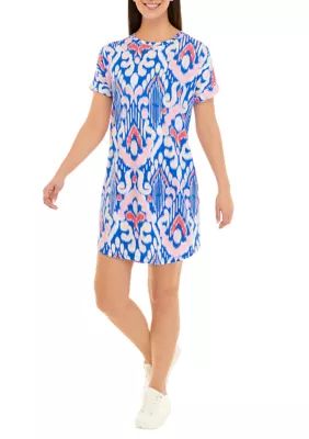 Women's Short Sleeve Printed Dolman Dress | Belk