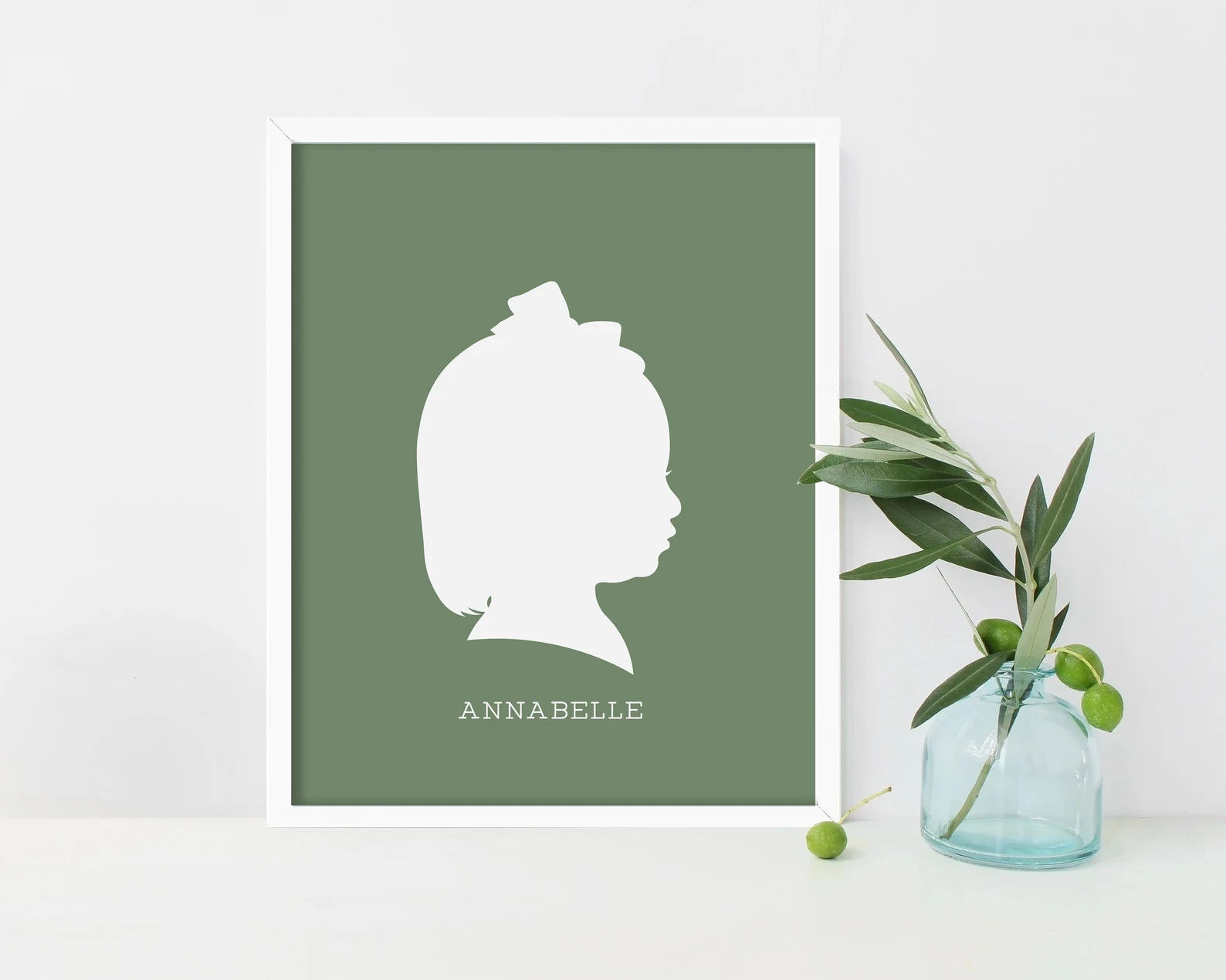modern silhouette portrait, mothers day gift, custom silhouette portrait, child silhouette print,... | Etsy (US)