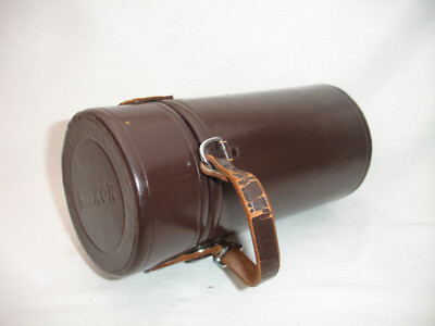 NIKON NIKKOR LENS CASE with strap. 6.5" x 3"  BROWN  #5029 Vintage | eBay US